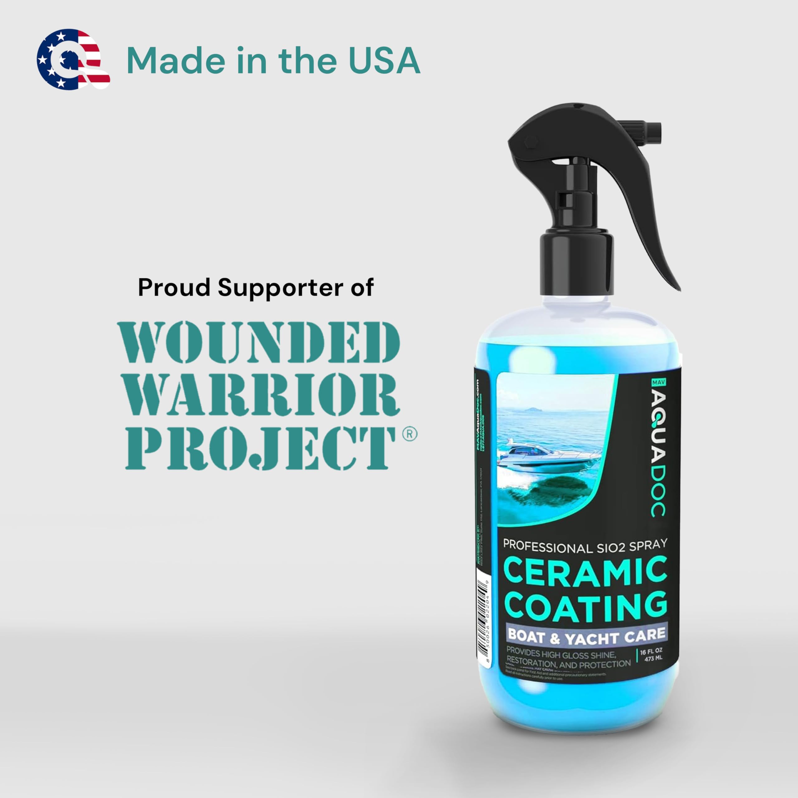 MAV AquaDoc label and ingredients panel displaying marine-grade formulation