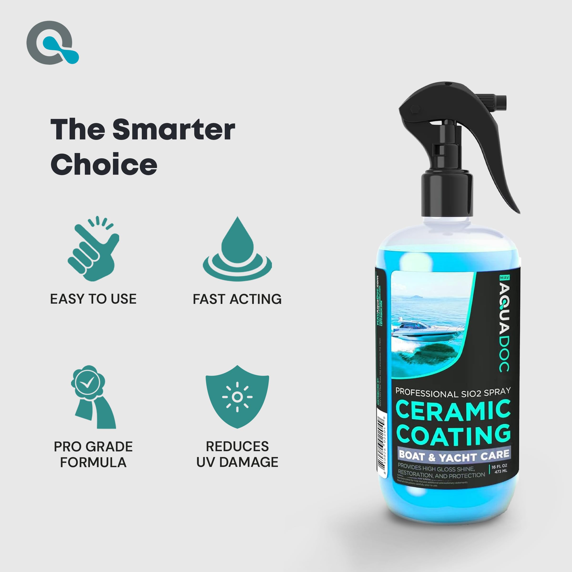 MAV AquaDoc water beading on hull demonstrating hydrophobic protection
