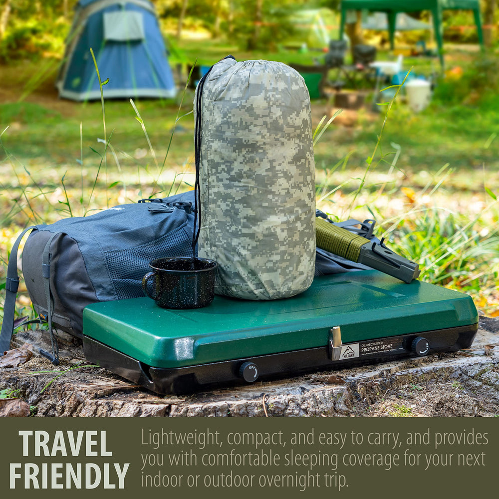Maxam sleeping bag opened flat as quilt demonstrating versatile use and easy conversion