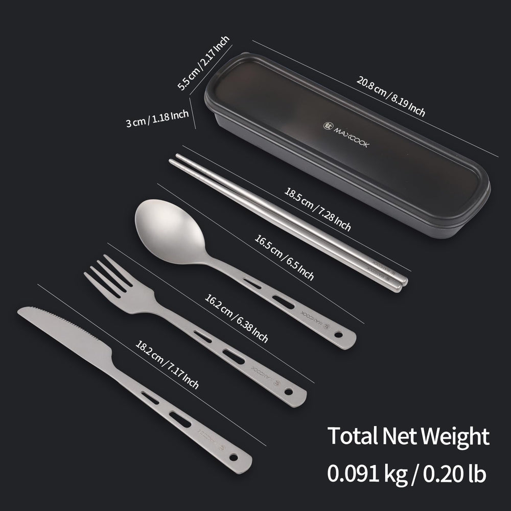 MAXCOOK fork and spoon detail displaying smooth sandblasted finish benefit