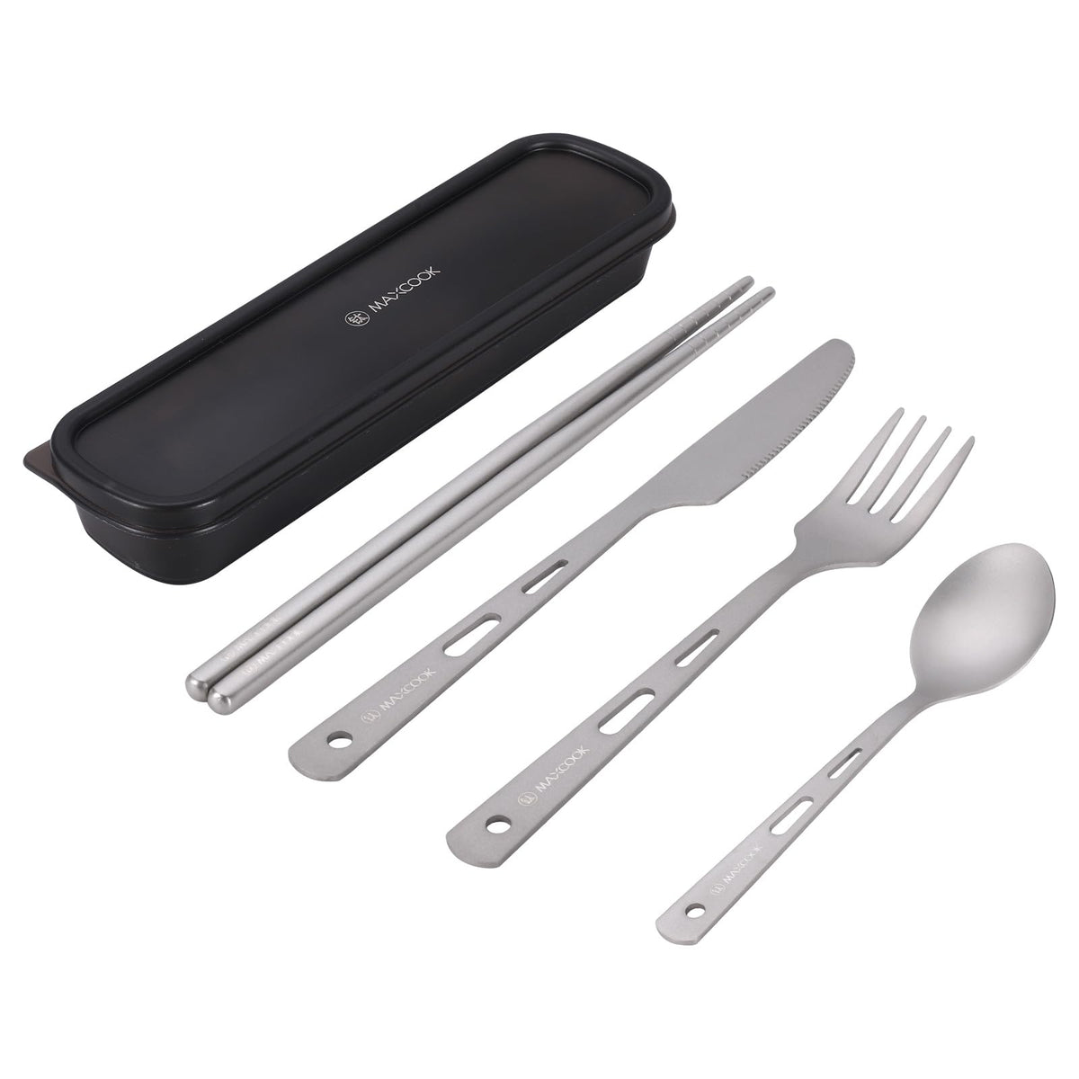 MAXCOOK front packaging showing complete five-piece set and compact case
