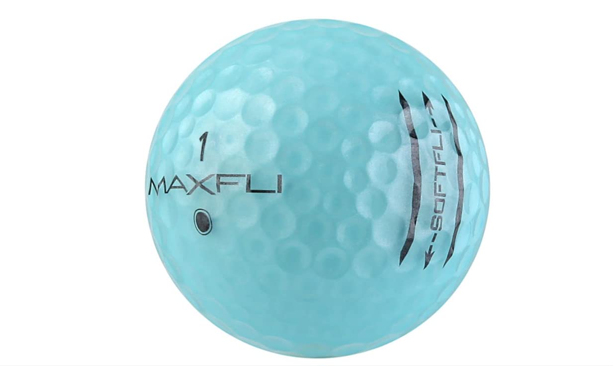 Maxfli alignment aid detail on ball surface to improve setup accuracy