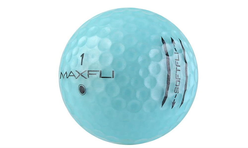 Maxfli alignment aid detail on ball surface to improve setup accuracy