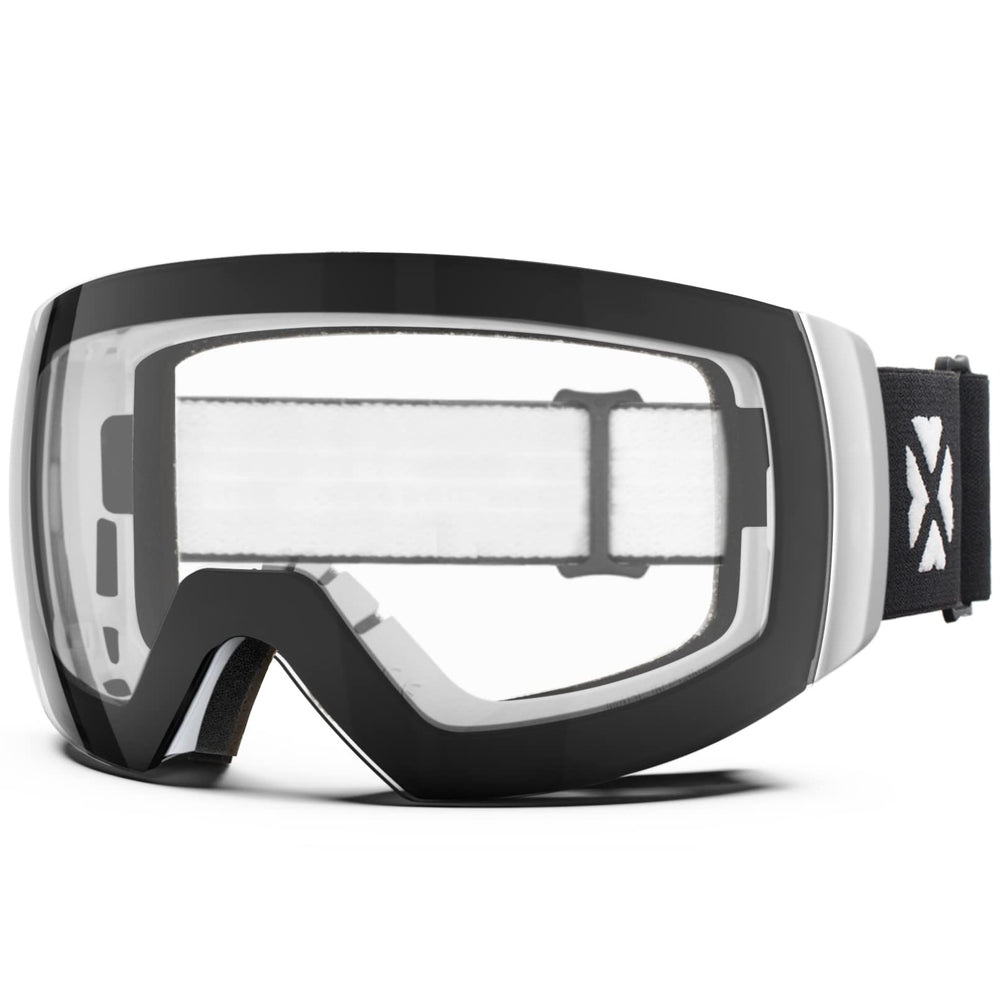 MAXJULI front view white frame and clear lens showing full field of view and protection