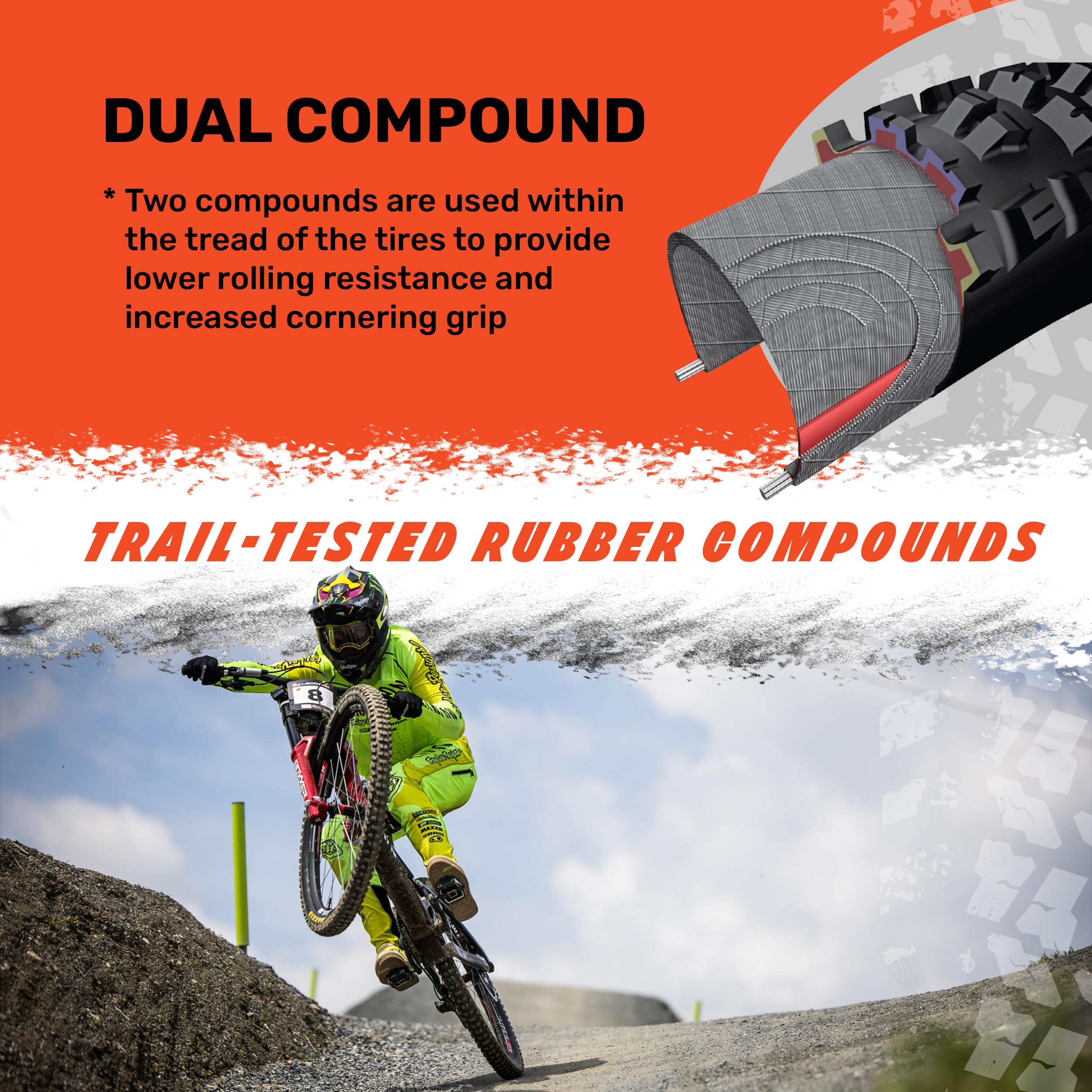 Maxxis Aggressor fitted on bike rear wheel, delivers reliable trail traction