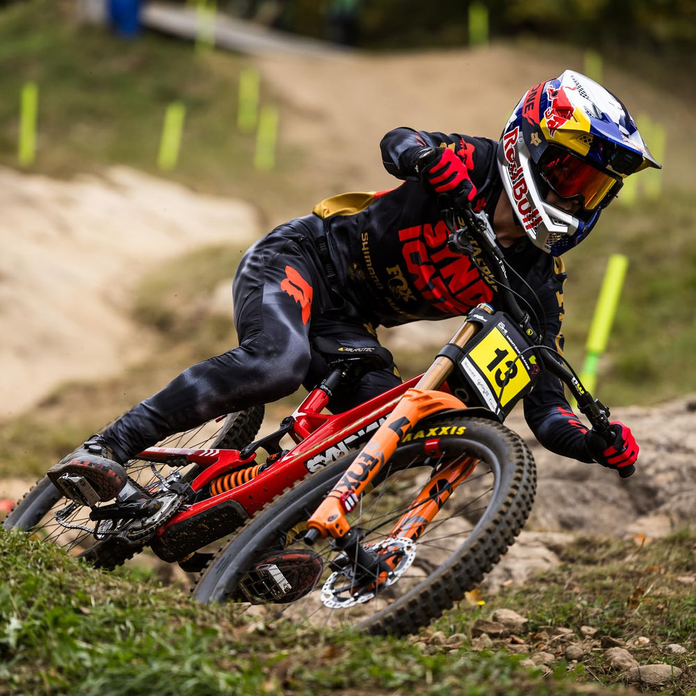 Maxxis Assegai on rocky trail in use offering traction and control