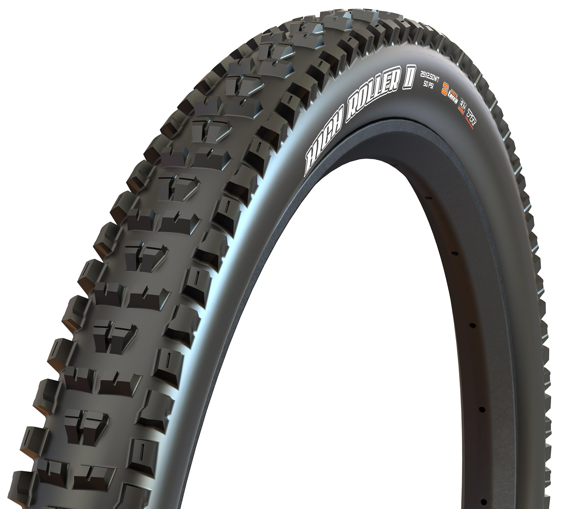 MAXXIS High Roller II front profile showing aggressive tread and reliable traction