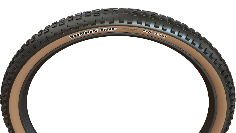 Maxxis Minion DHF tread pattern detail delivering mixed-terrain grip