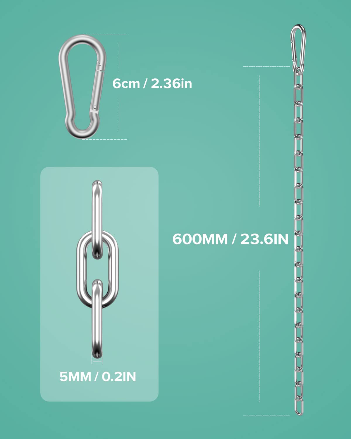 Mbotnee snap hook detail demonstrating quick attachment and secure connection