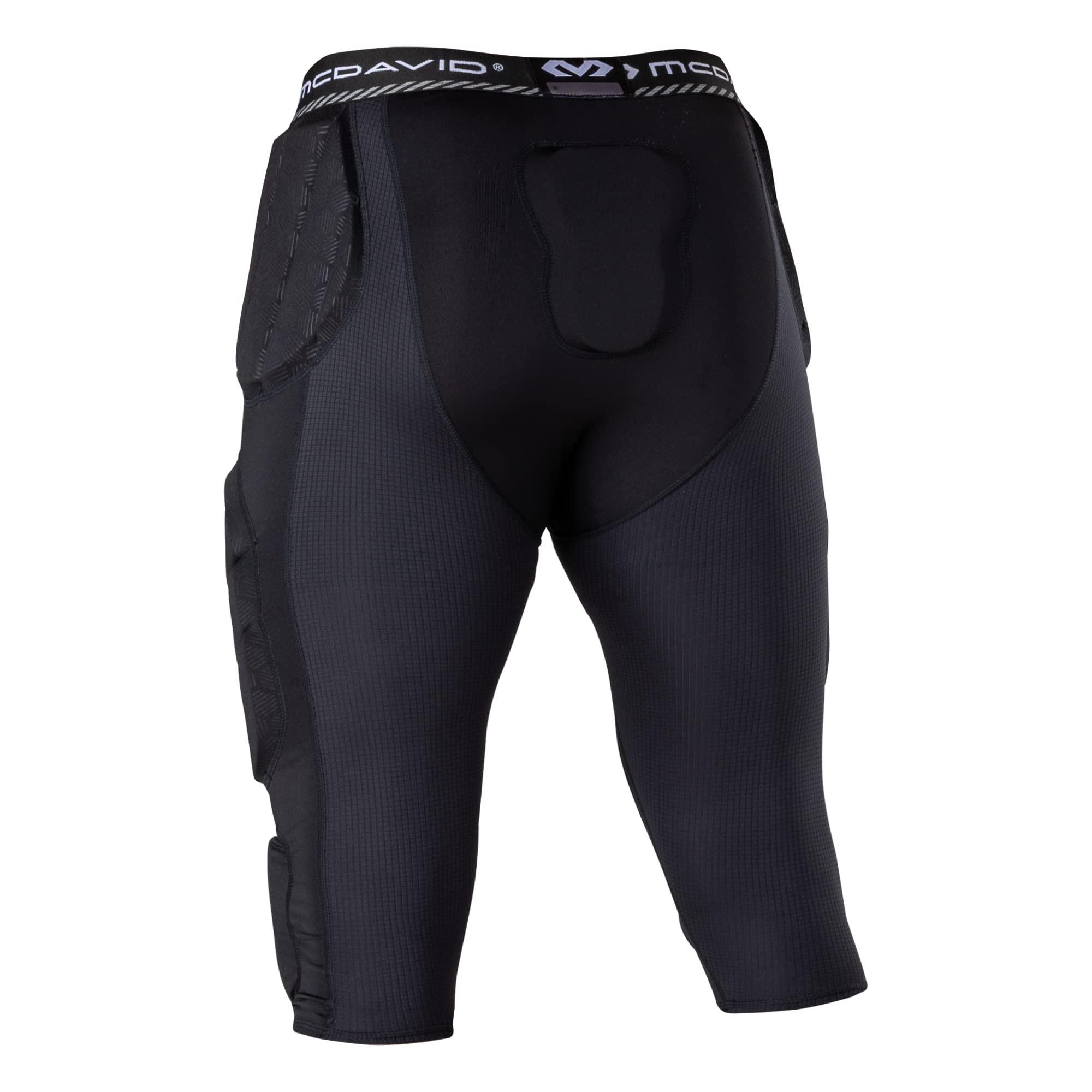 McDavid closeup of hard-shell thigh guard offering extra impact resistance