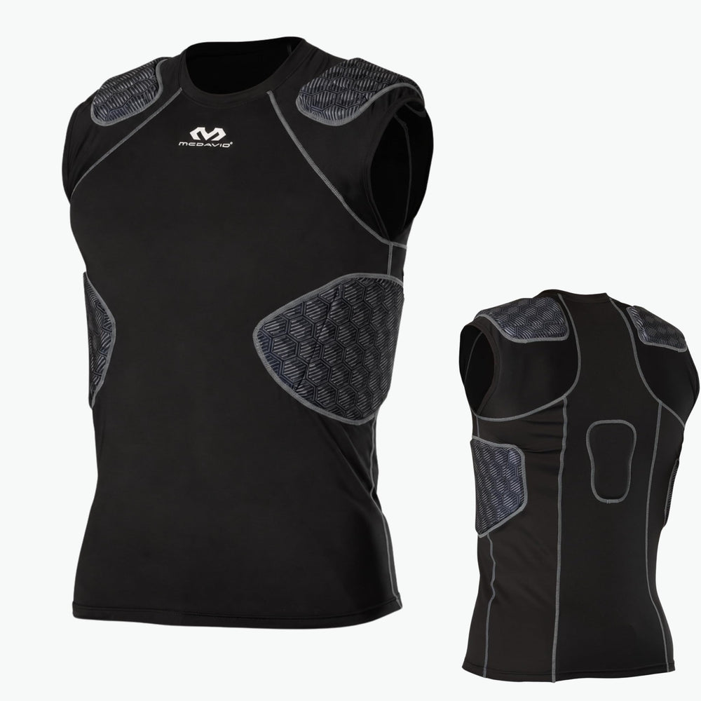 McDavid Rival front view showing slim fit and chest protection for confidence
