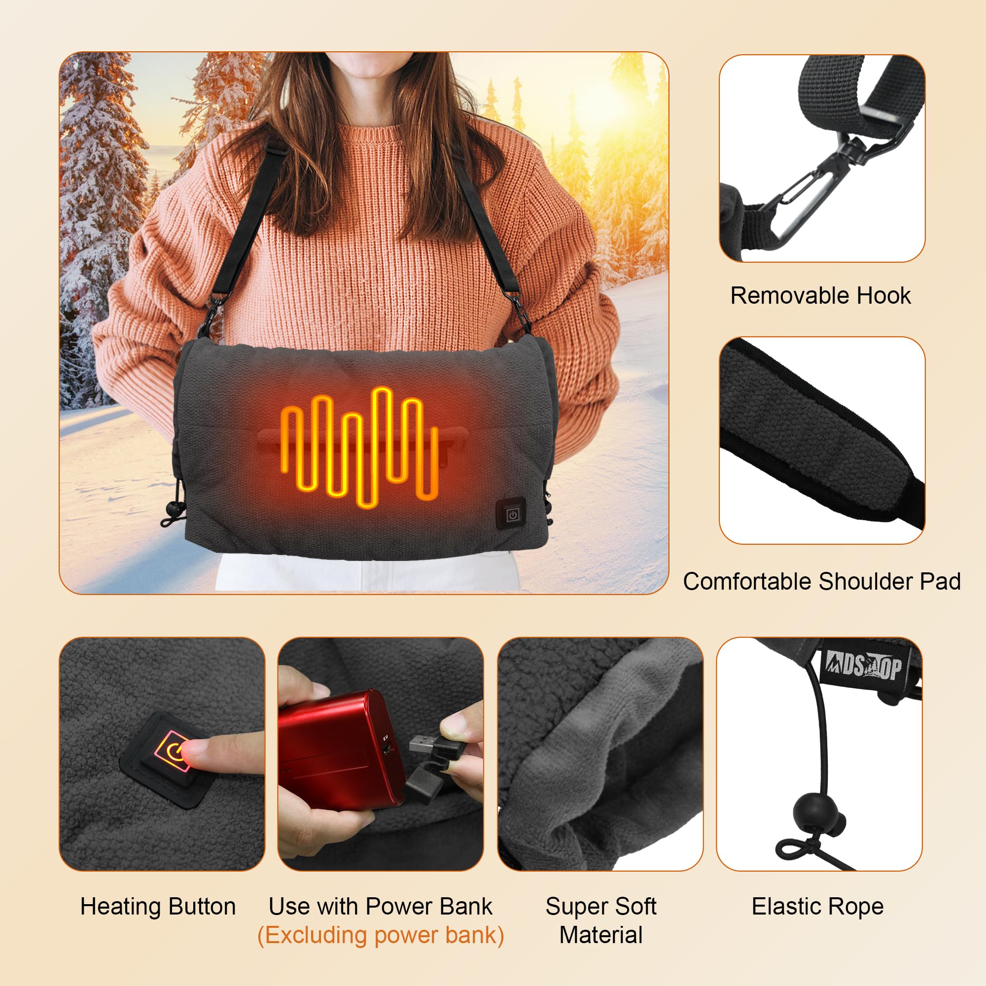 MDSTOP opened flat as heating pad showing versatility to warm larger areas