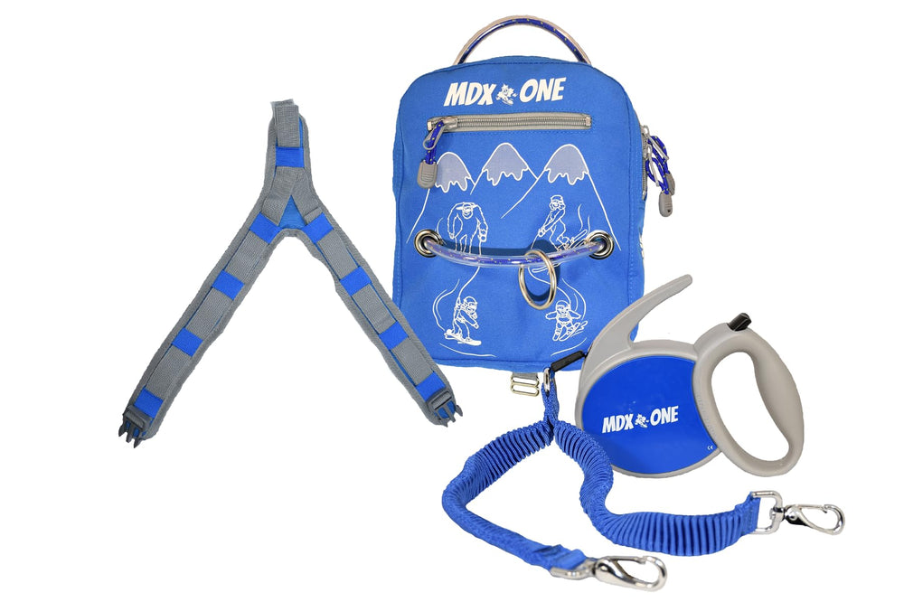 MDXONE backpack pockets open demonstrating on-slope storage convenience