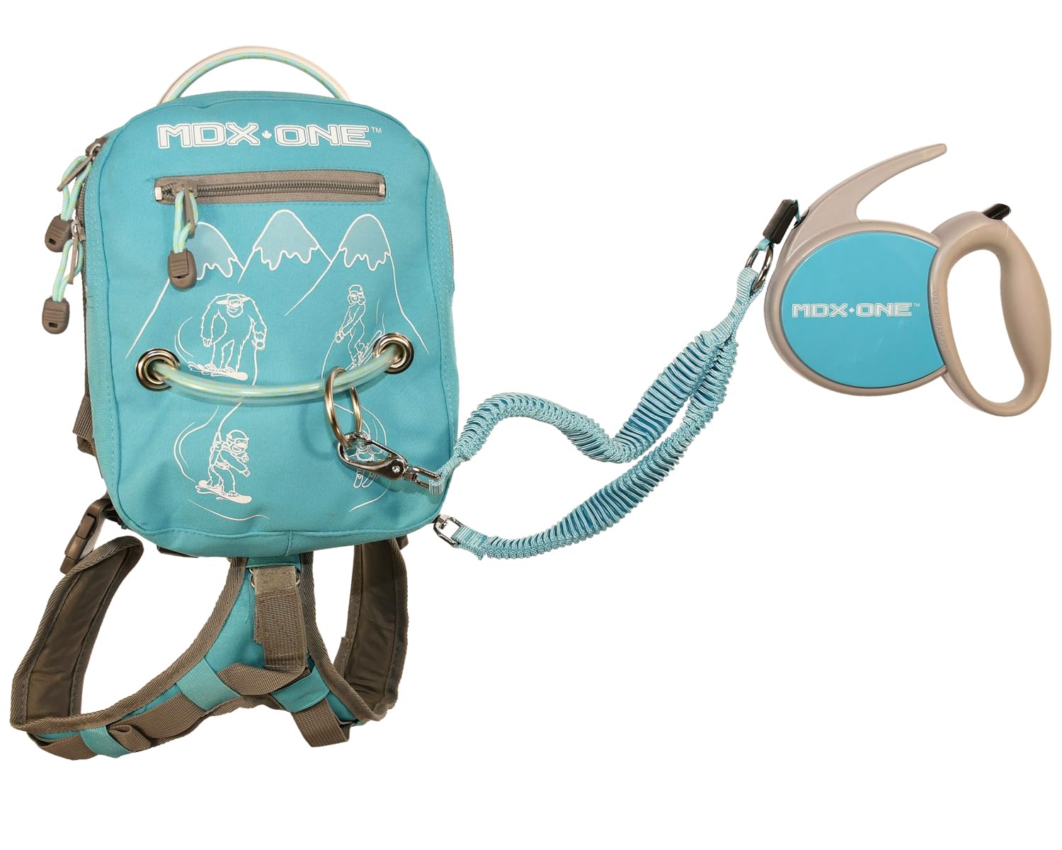MDXONE front packshot showing harness and backpack for easy carrying