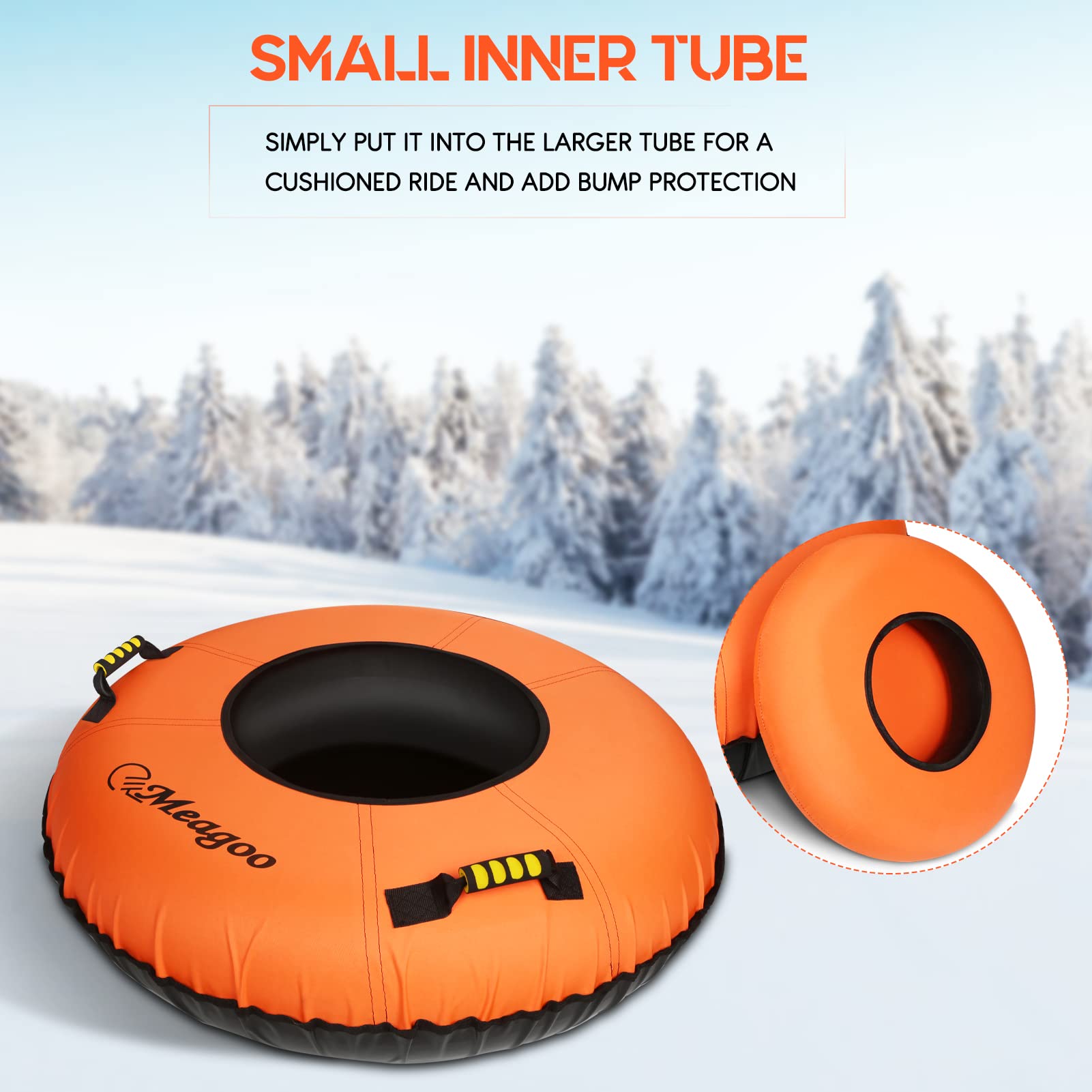 Meagoo thick PVC bottom close-up protecting against punctures and wet snow
