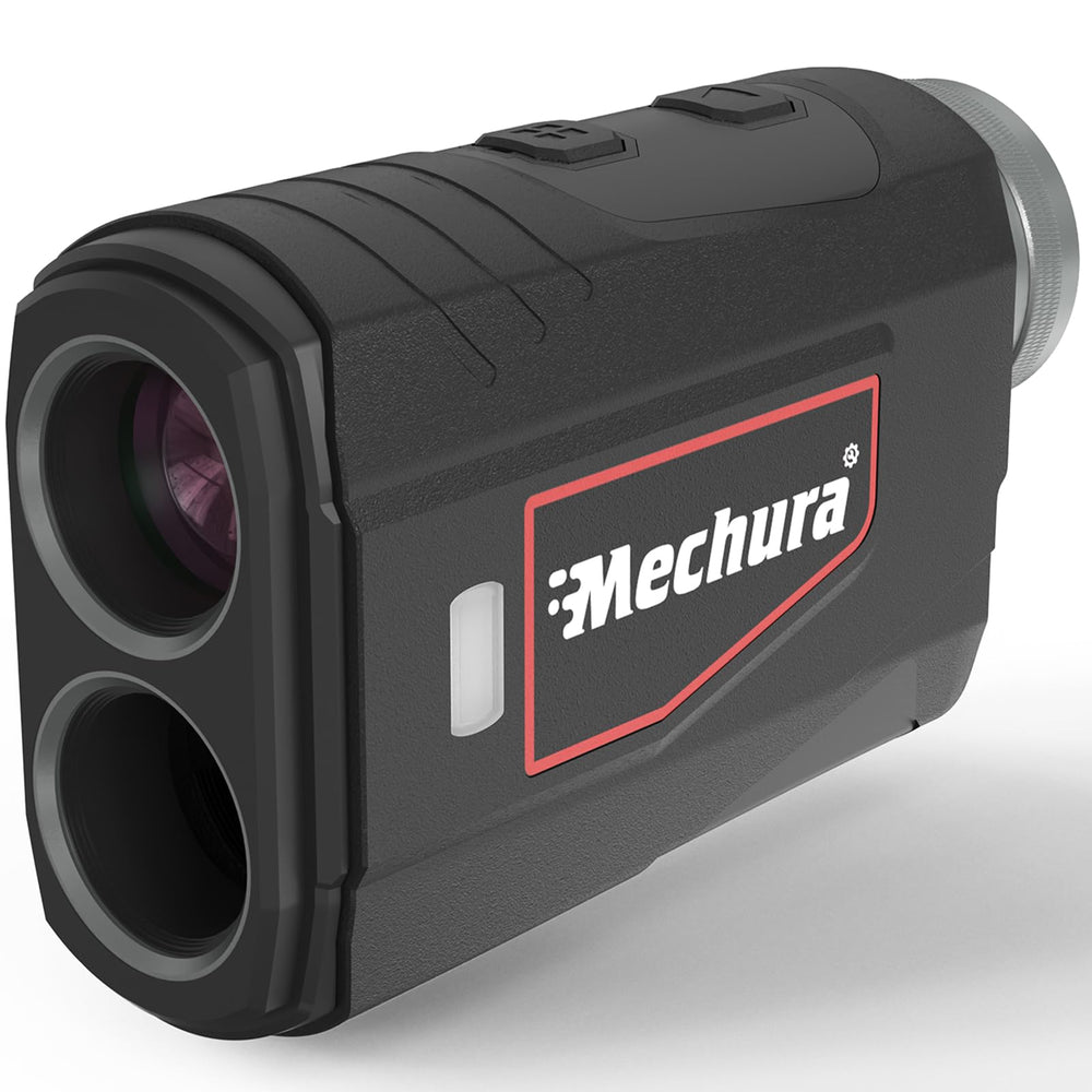 MECHURA front view showing compact rangefinder and ergonomic grip for comfortable handling