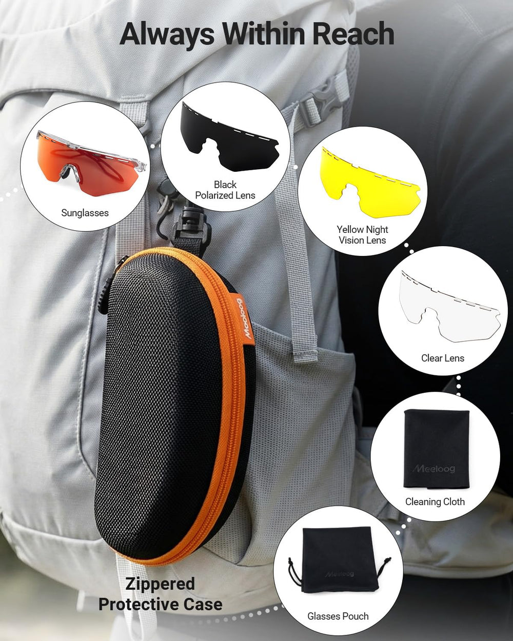 Meeloog frame bent slightly to show TR90 flexibility and durable comfort