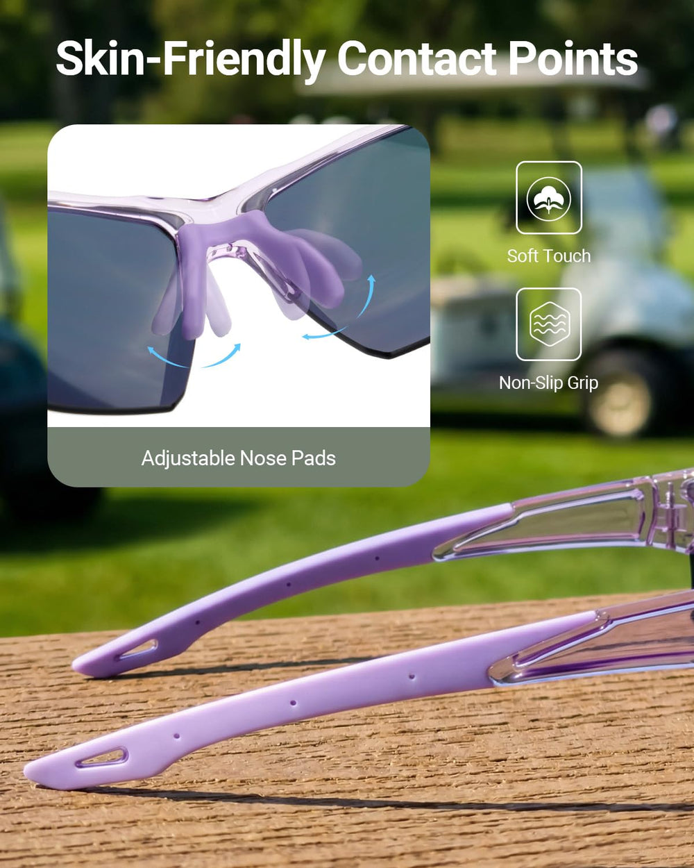 Meeloog on golf course lifestyle image illustrating sun protection benefit