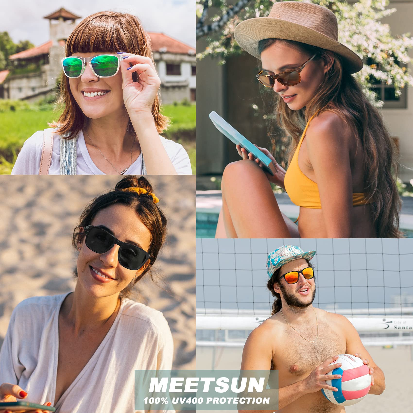 MEETSUN close-up of polarized brown lens highlighting clarity and UV400 benefit