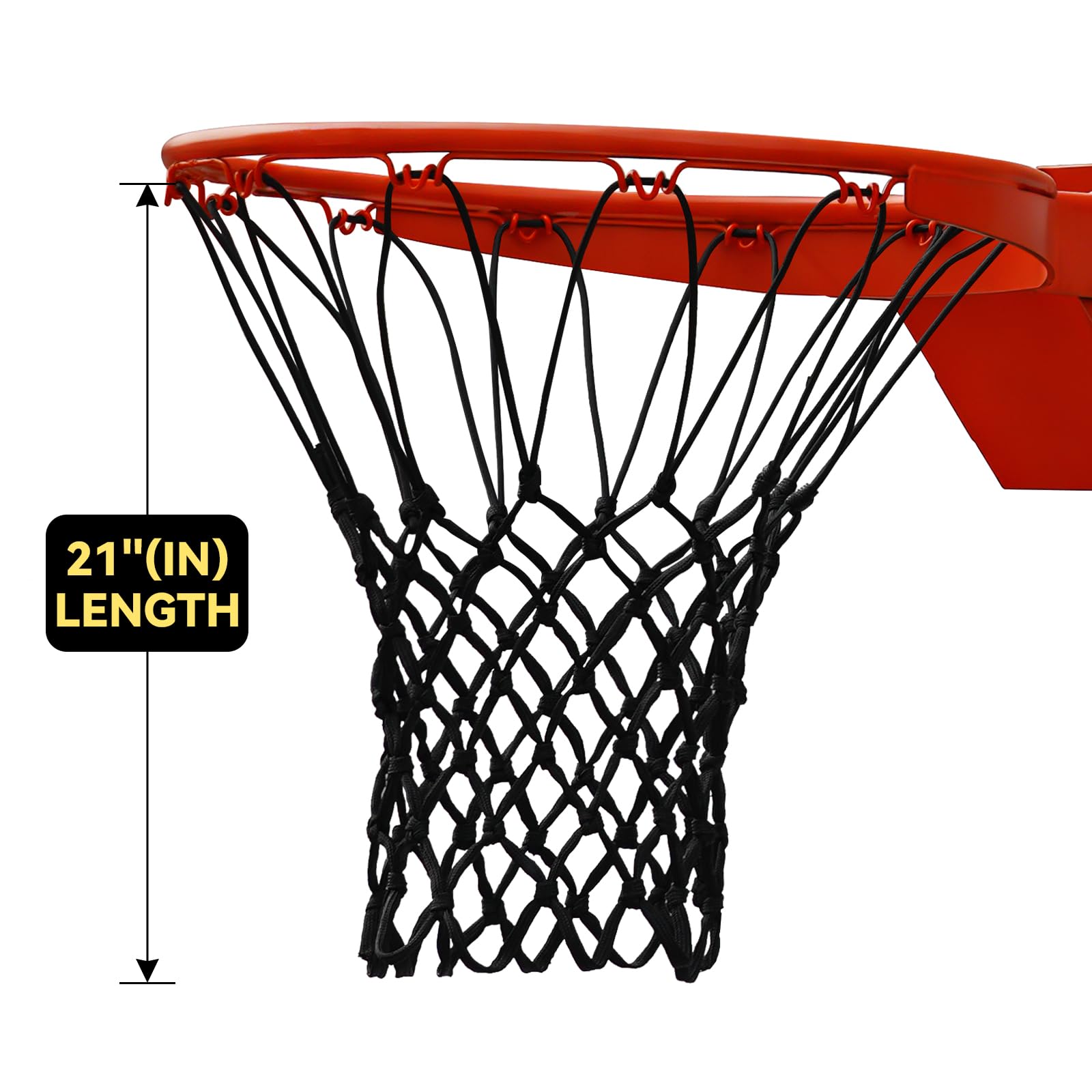 MegaGreen anti-whip demonstration with ball passing cleanly through rim