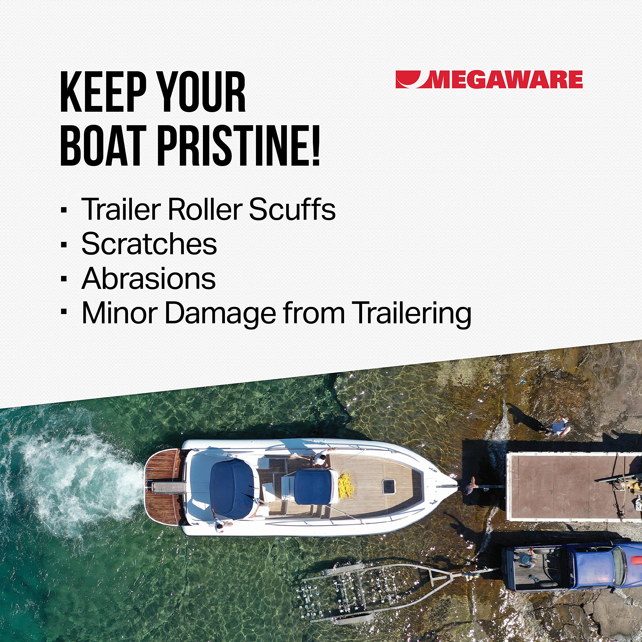 MEGAWARE KEELGUARD adhesive backing detail for easy pressure-sensitive installation