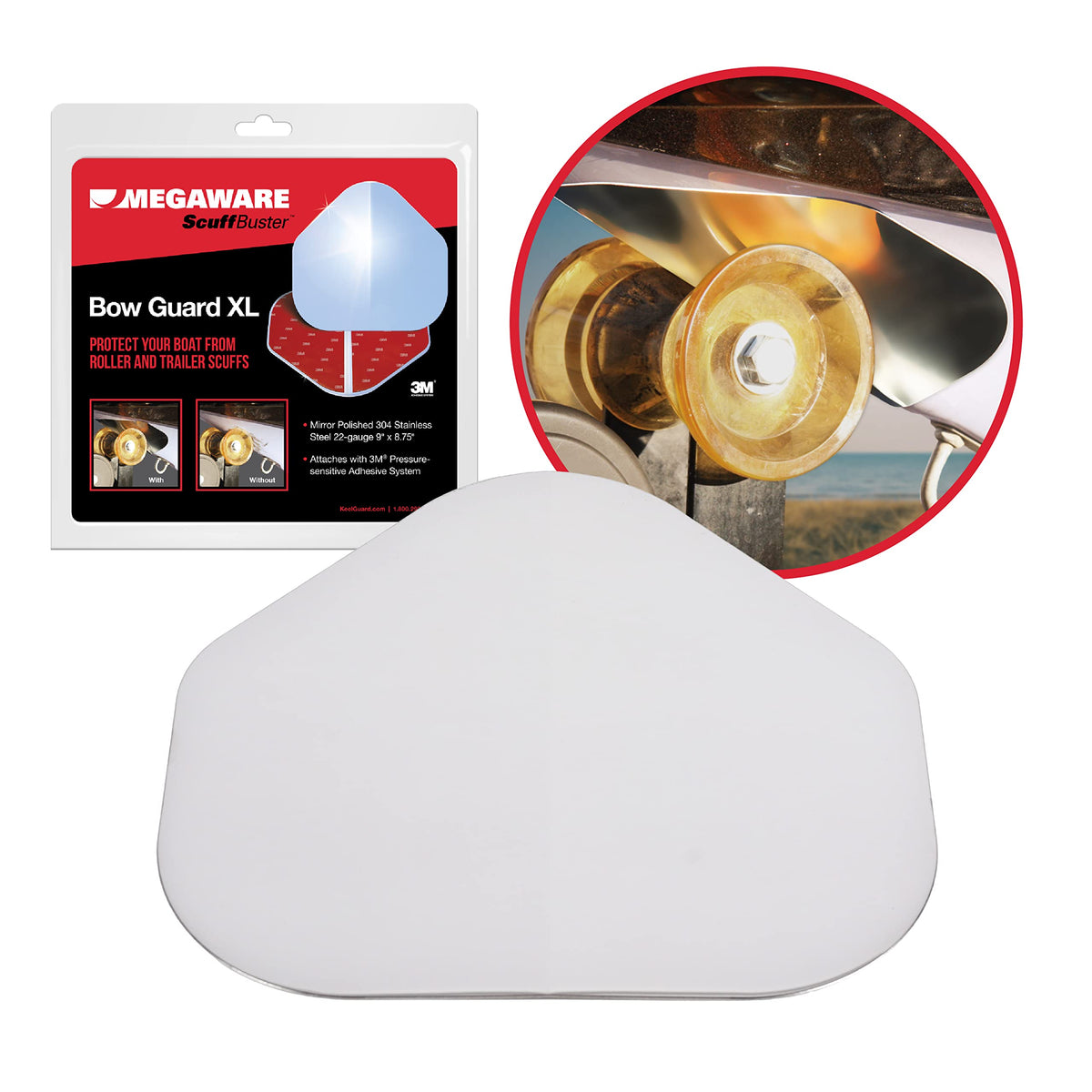 MEGAWARE KEELGUARD front view showing full bow coverage and protective edge