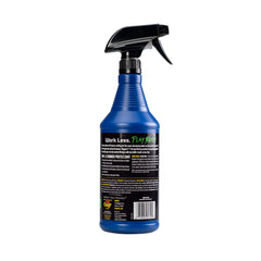 Meguiar's being sprayed onto a vinyl boat seat for quick cleaning and protection