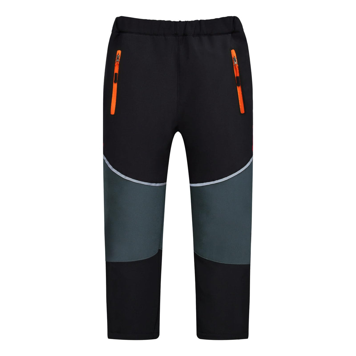 MEILONGER front view of black gray pants showing cut and fit, promotes warmth