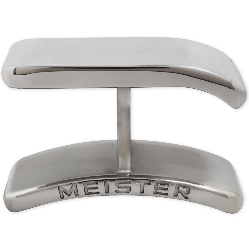 Meister Pro Cutman closeup of mirror polish highlighting durable stainless steel and easy cleaning benefit