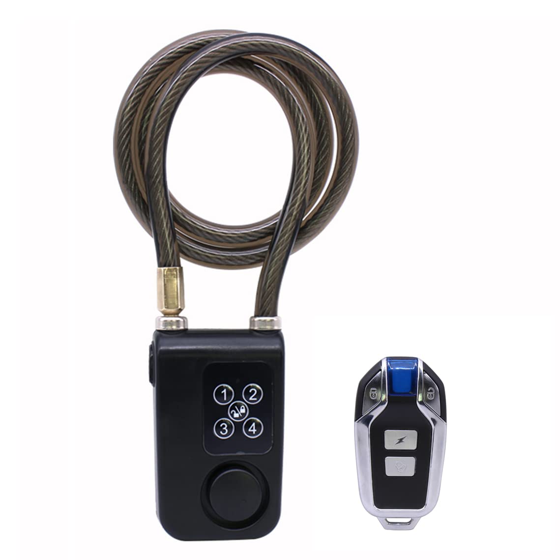 Mengshen front view of locked cable showing secure closure and deterrence