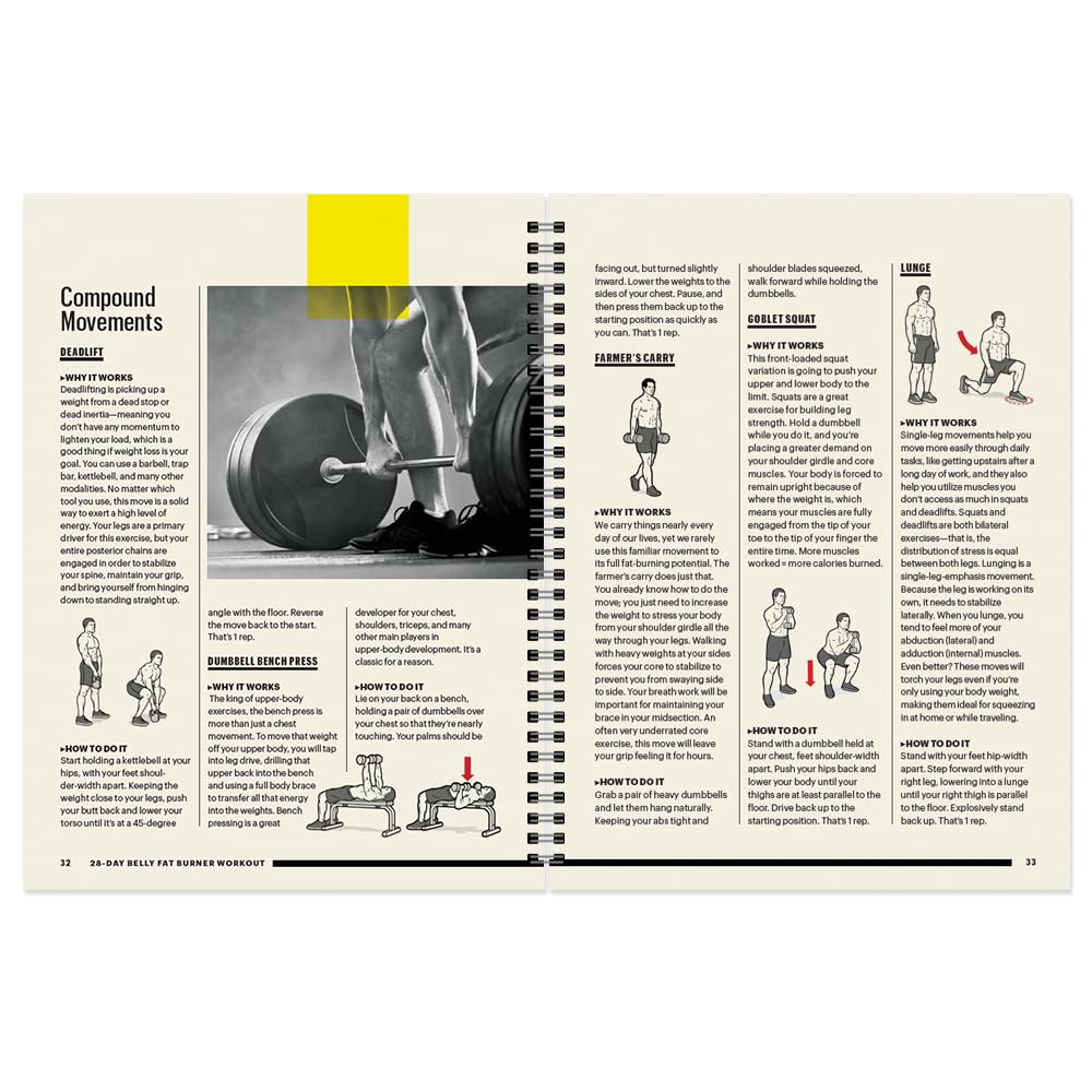 Men's Health bookmark and binding highlighting portability and ease of resuming sessions