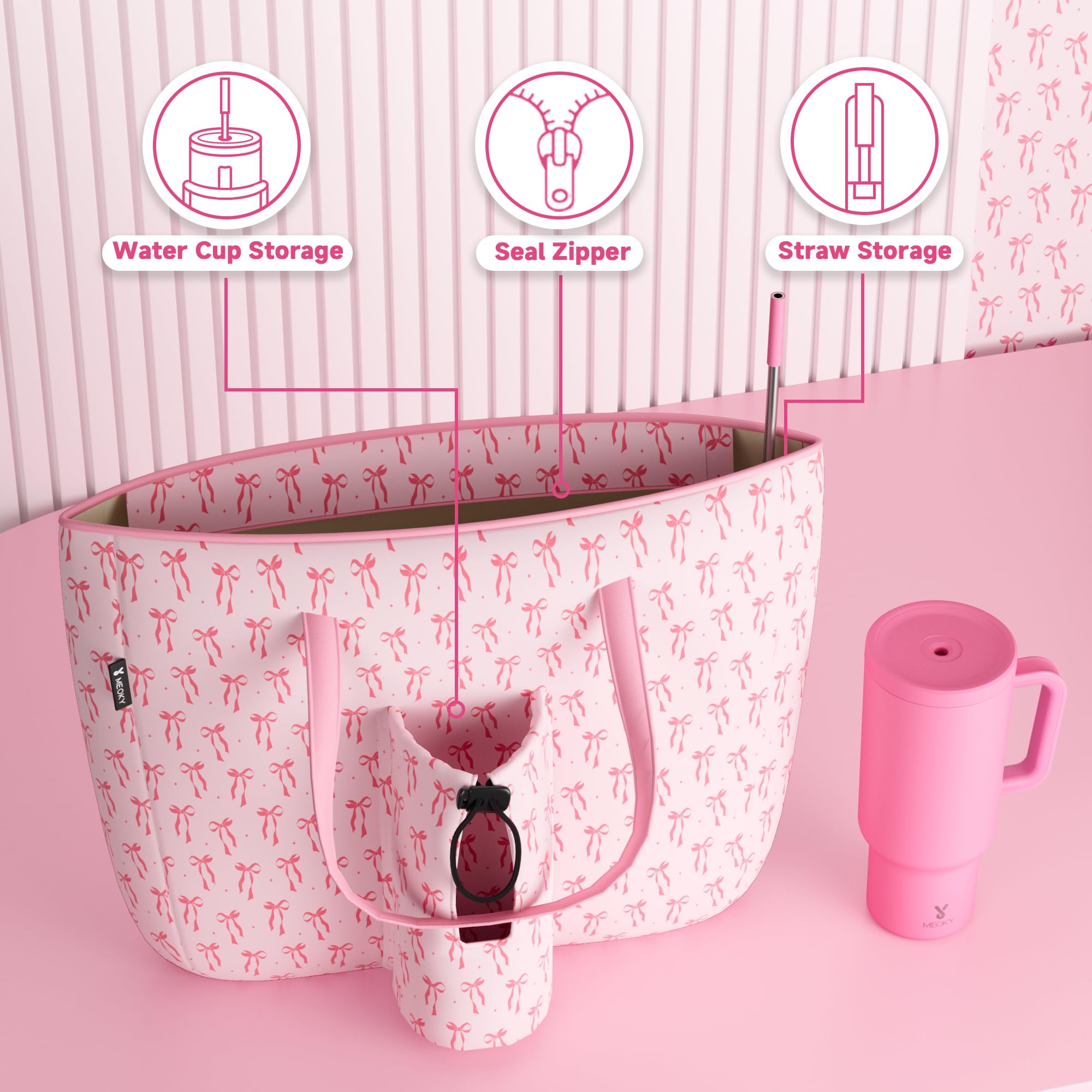 Meoky tote worn on shoulder during commute showing comfortable carry
