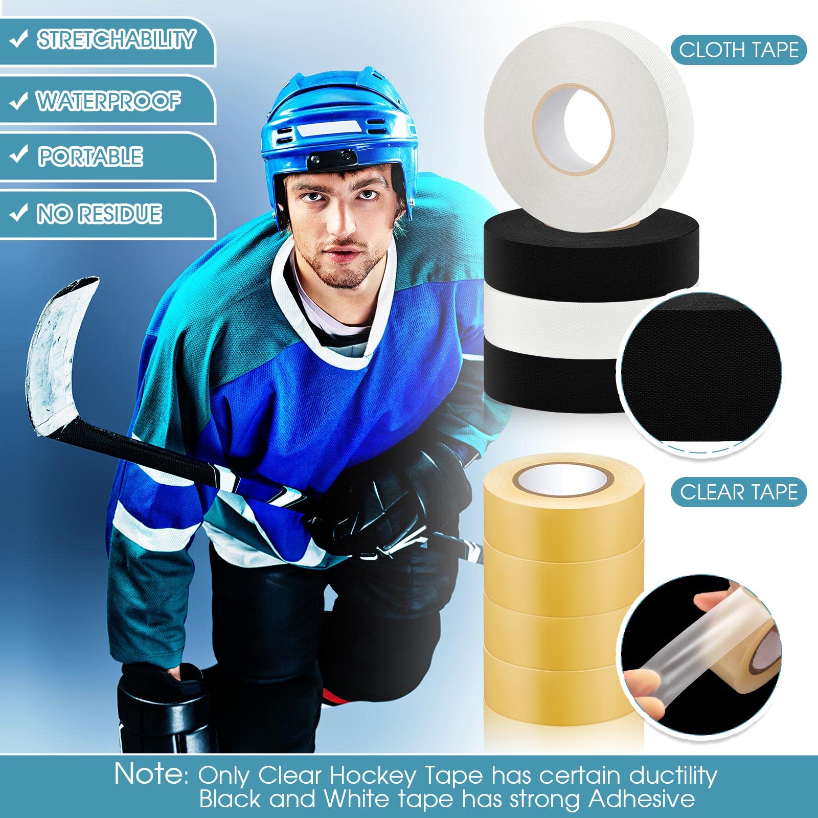 Meooeck tape wrapped on hockey stick showing secure grip during play