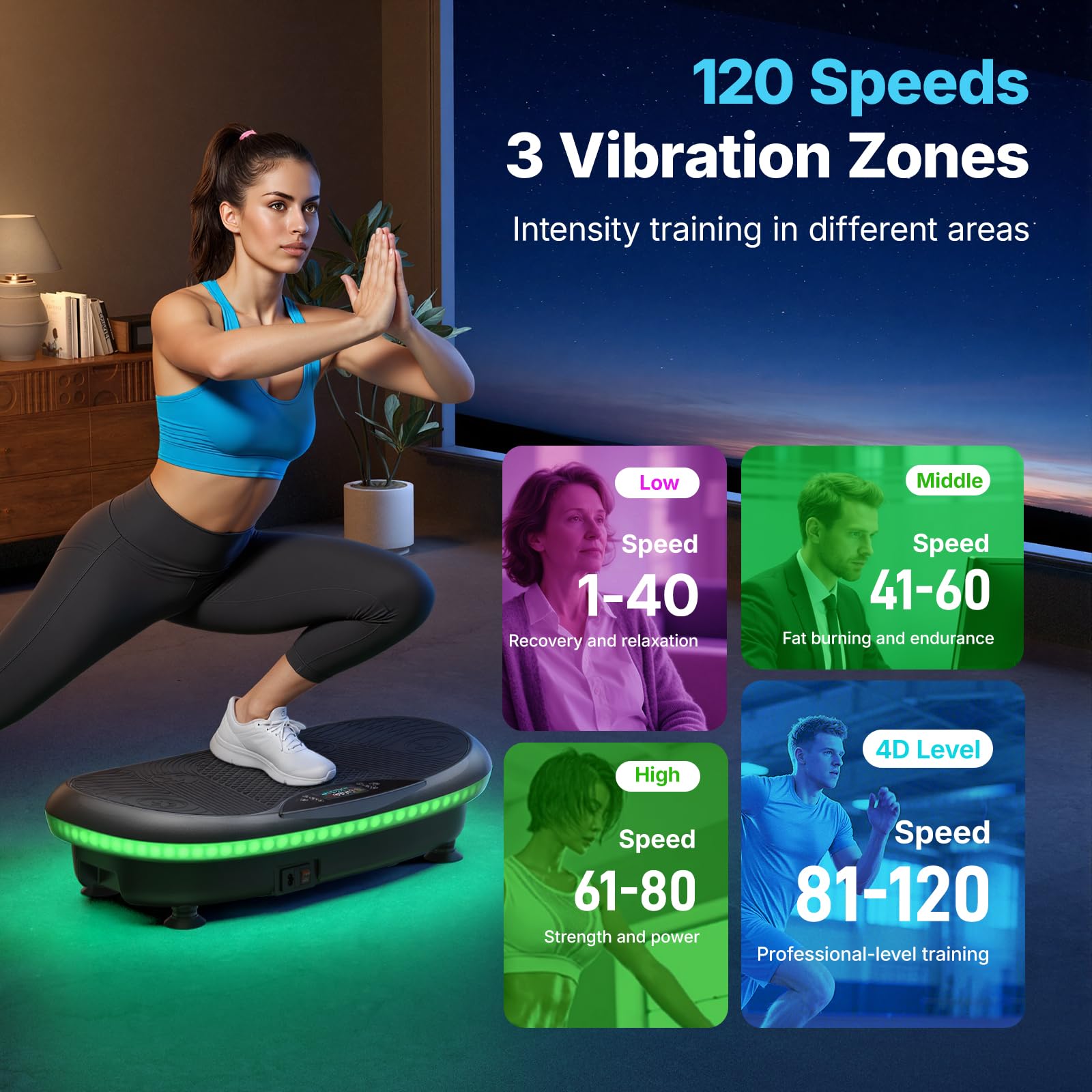 MERACH CV55 Bluetooth speakers and ambient LEDs for motivating workouts