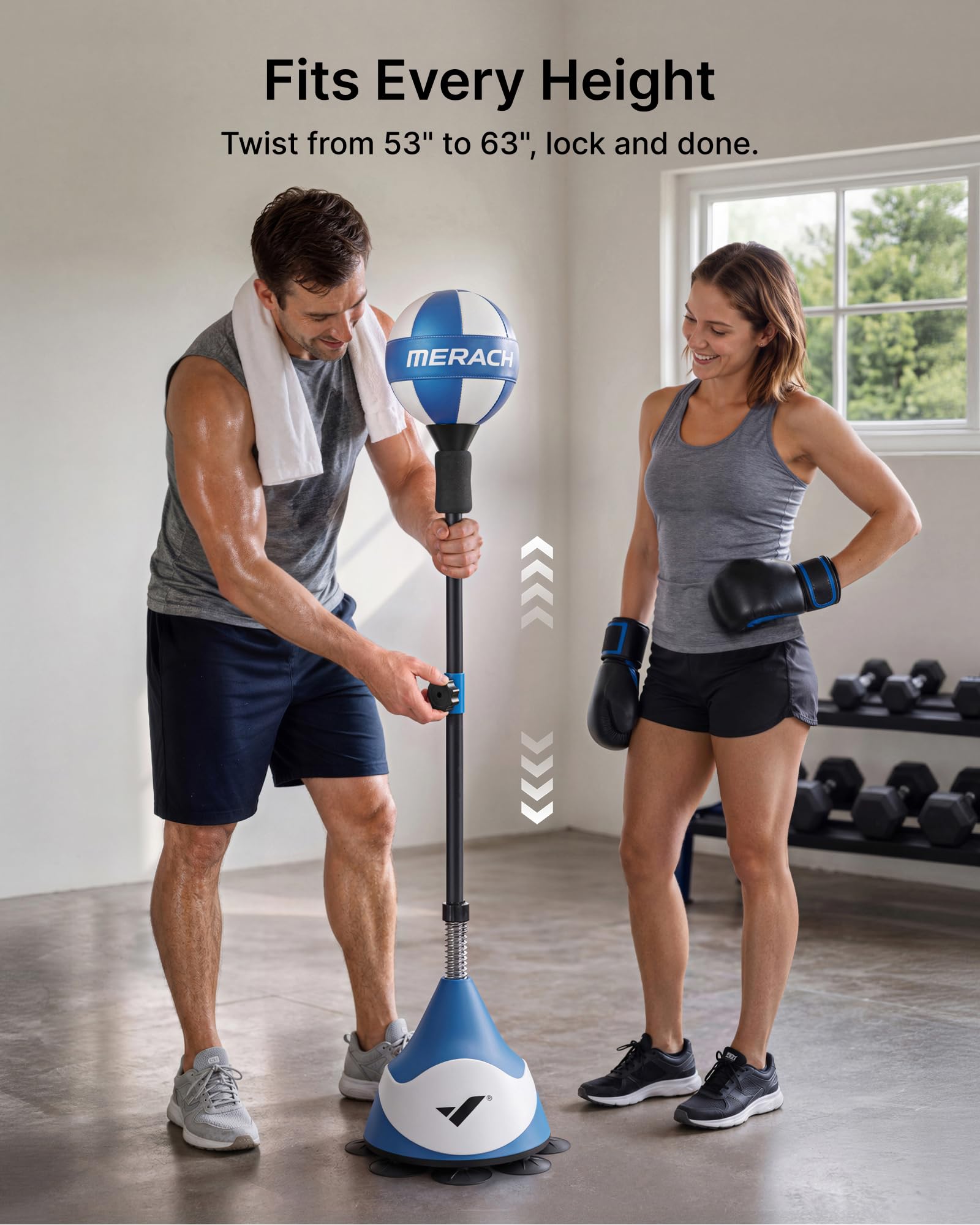 MERACH punching bag in use at home offering cardio and speed training