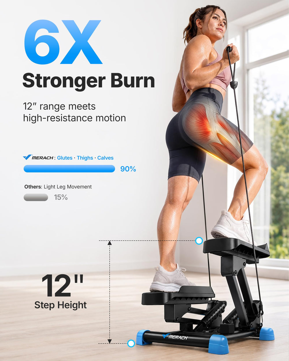 MERACH detached resistance bands displayed for full-body training versatility