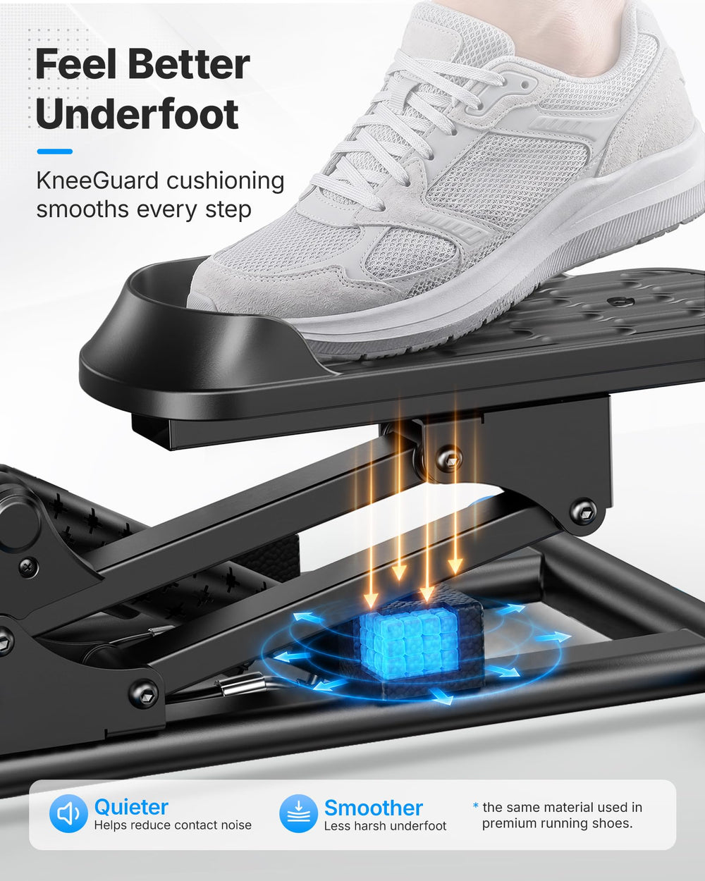 MERACH shock pad underside view demonstrating quiet low-impact cushioning