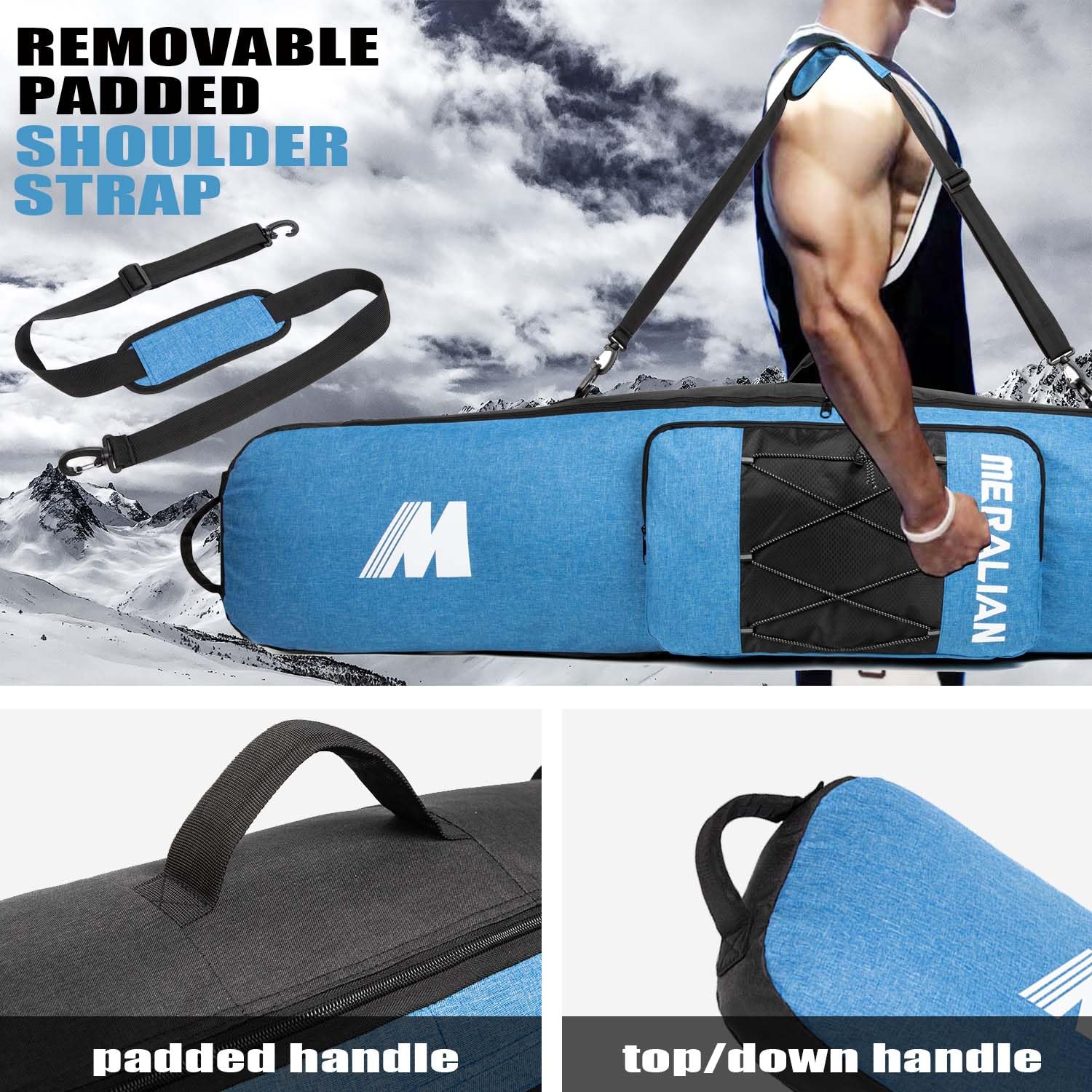 MERALIAN traveler carrying bag through airport for easy transport and gear protection
