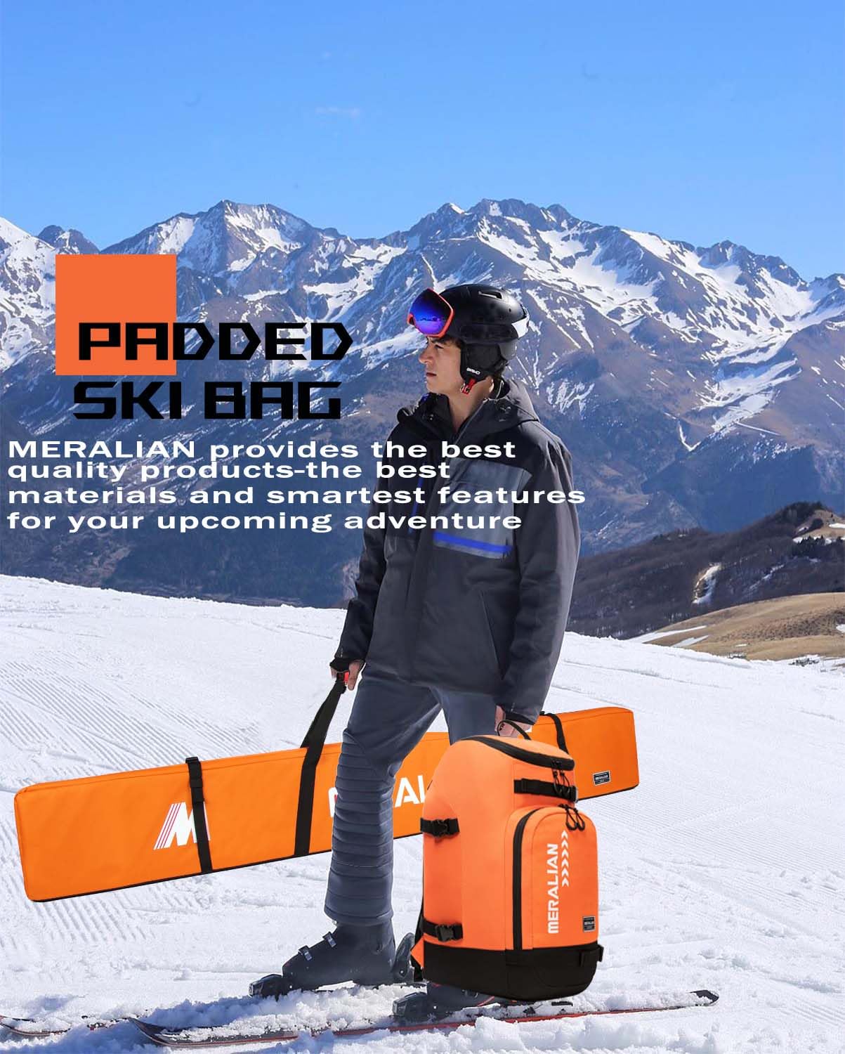 MERALIAN worn at a mountain resort showing hands-free carry convenience benefit