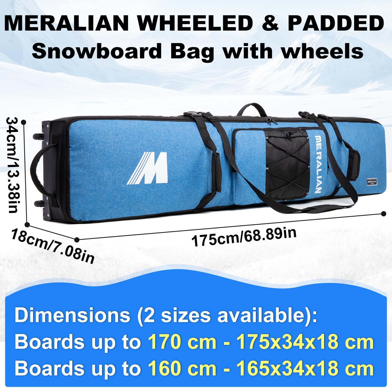 MERALIAN open interior with board, boots and jacket organized for quick packing