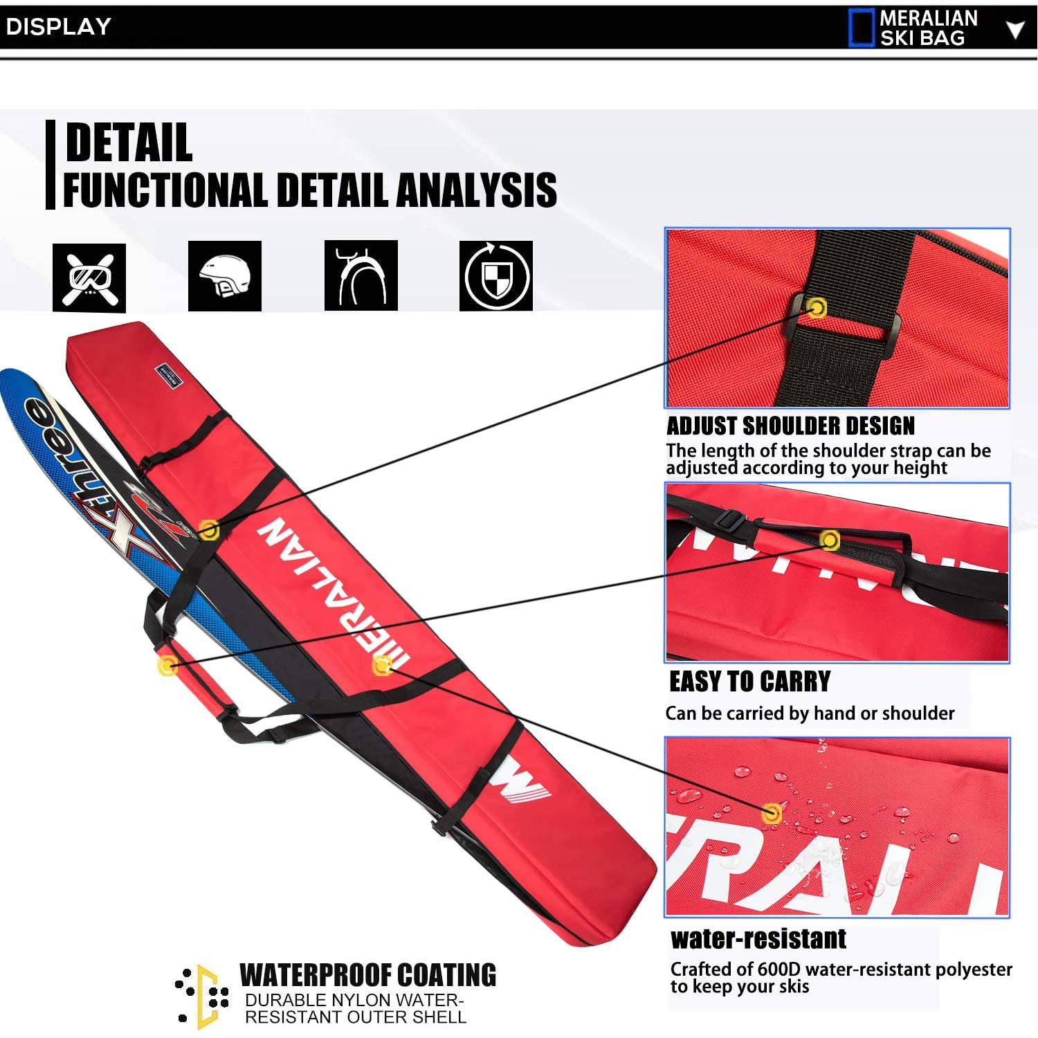 MERALIAN beside skis for scale demonstrating correct 170cm fit