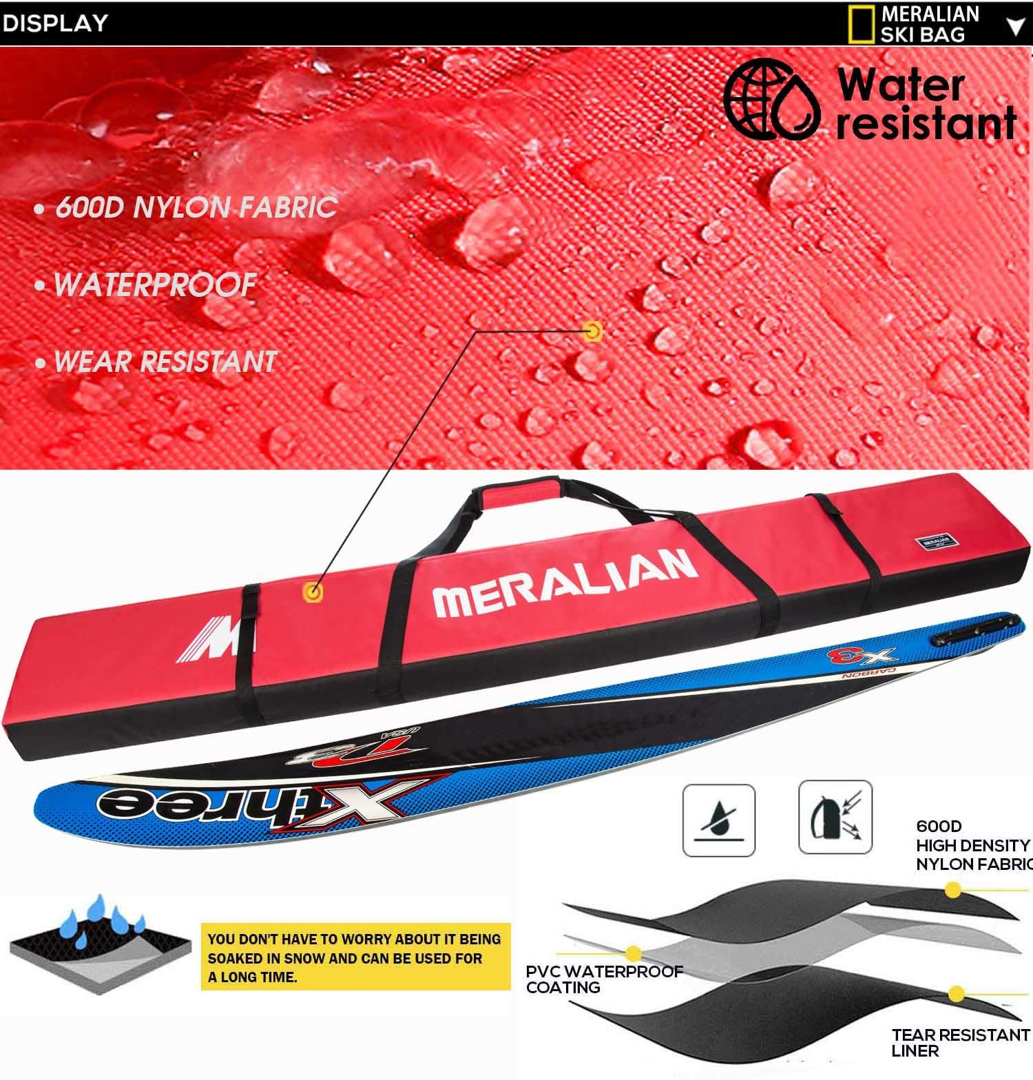MERALIAN zipper and reinforced seam detail for long-lasting durability
