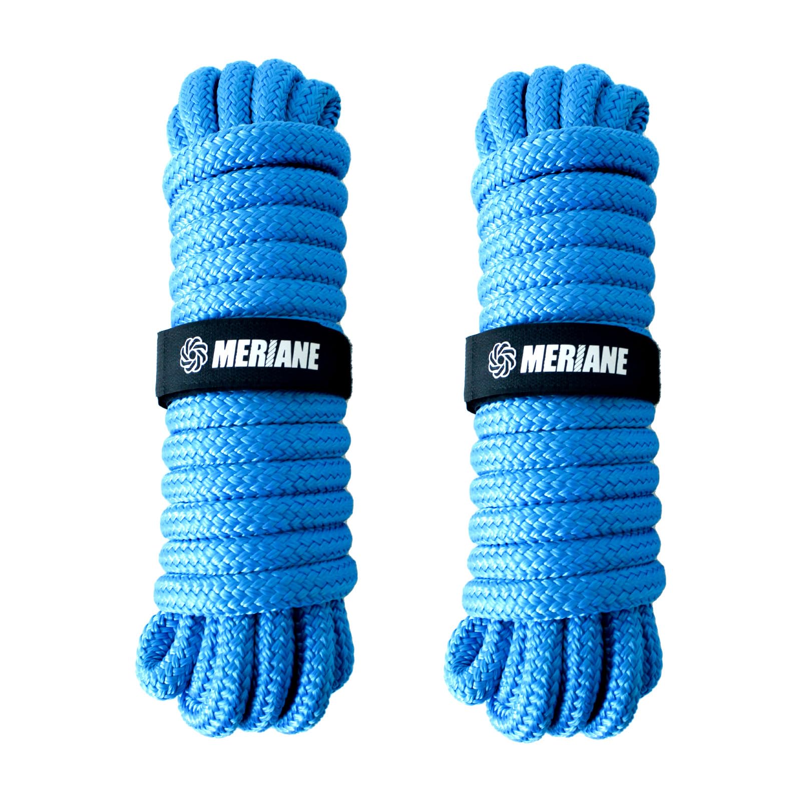 MERIANE front view of two dock lines in packaging showing length and bag benefit