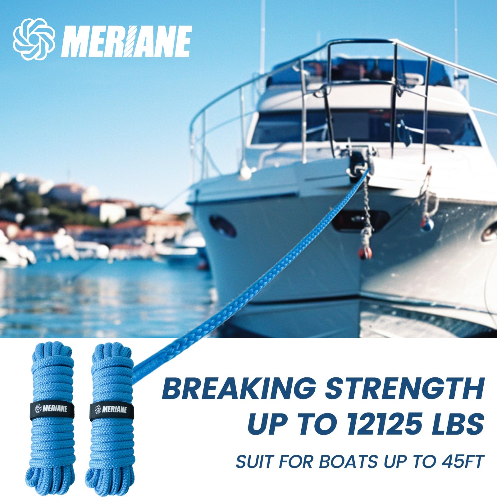 MERIANE whipped and heat-sealed rope ends preventing fray for longer life