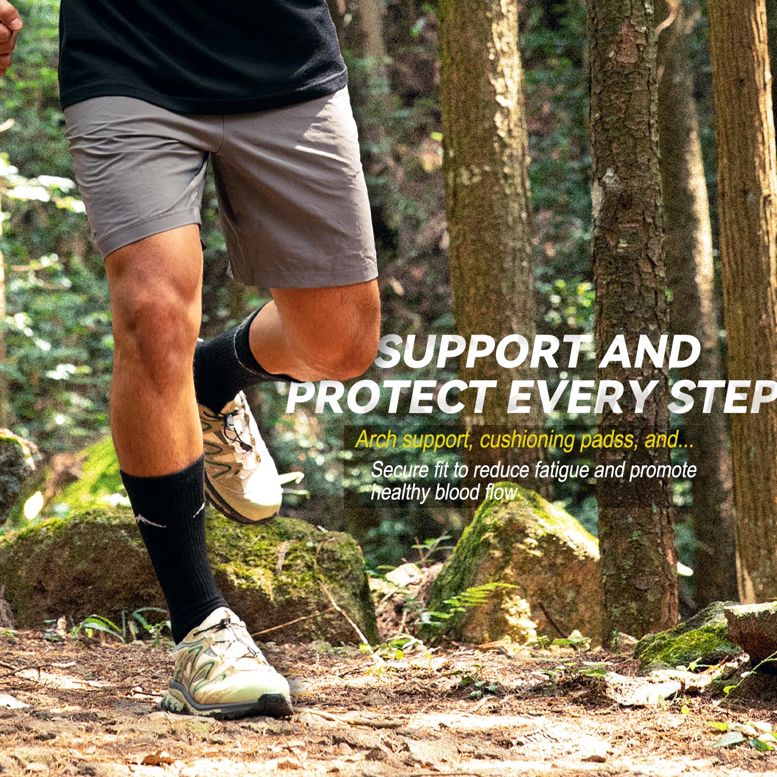 Merino Protect ankle cuff and arch compression showing non-slip support
