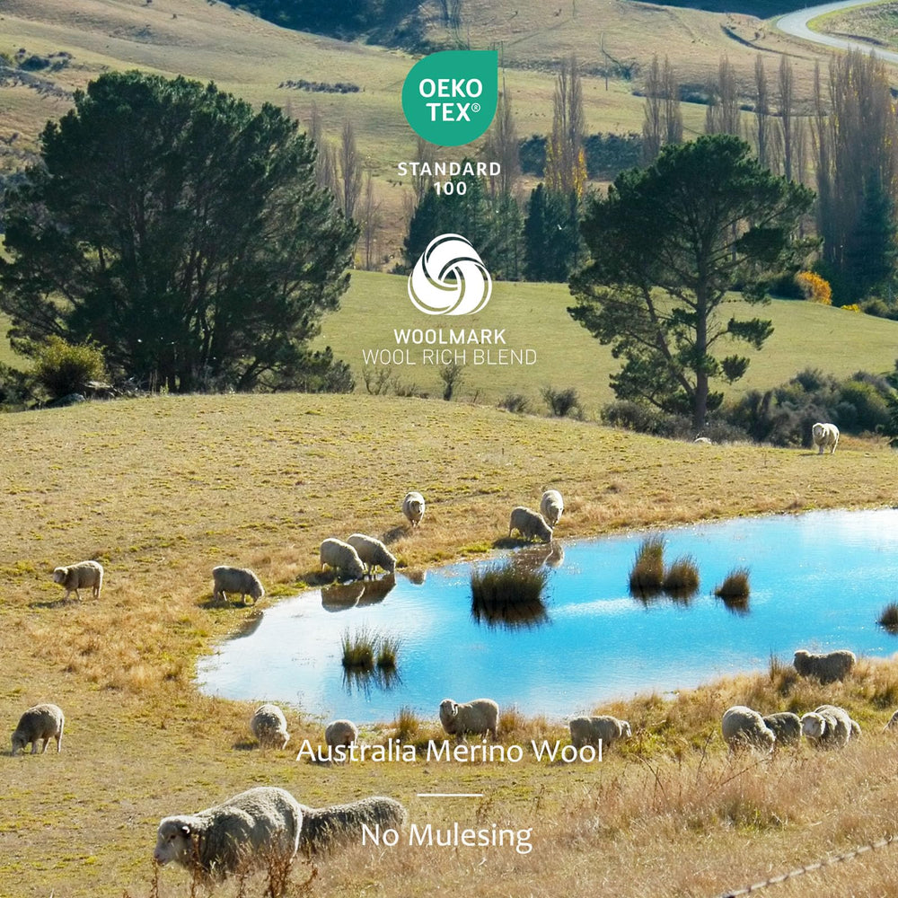 Merino Protect lifestyle shot on trail illustrating breathable warmth on hikes
