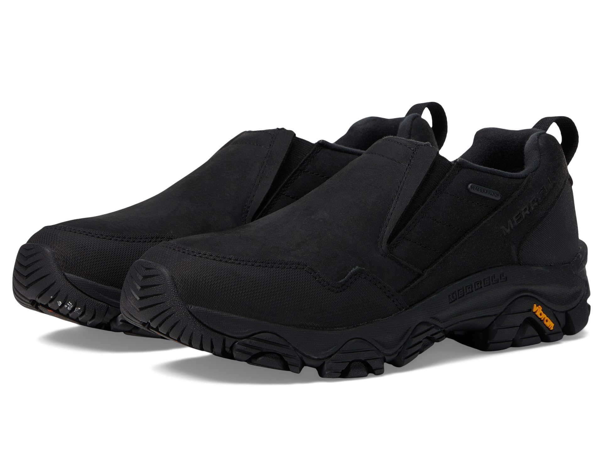 Merrell Coldpack 3 front view showing waterproof leather and easy slip-on benefit