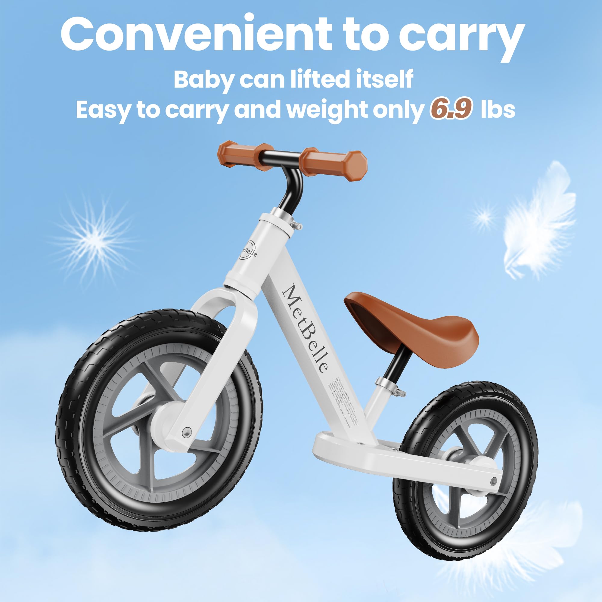 MetBelle seat adjustment detail showing tool-free height change benefit