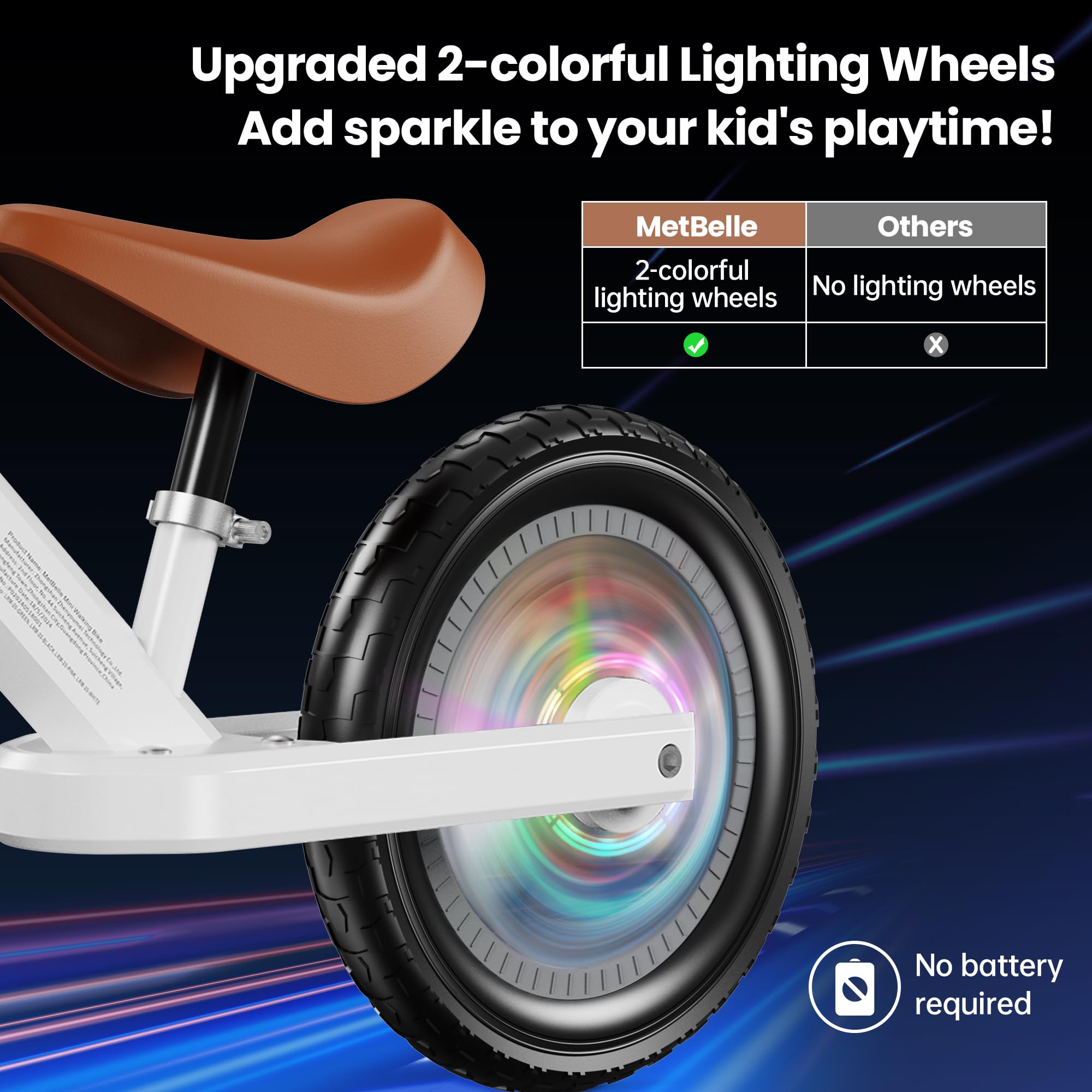 MetBelle side profile with low seat showing safe foot reach benefit