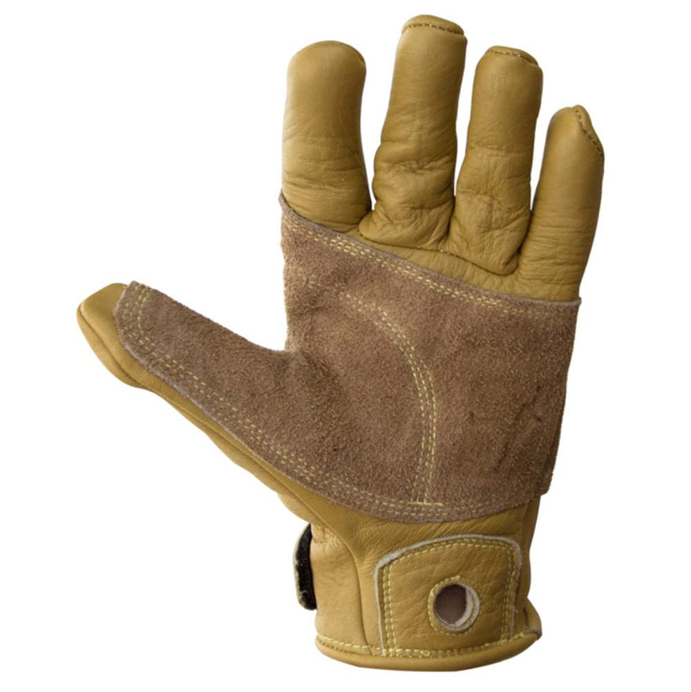 Metolius glove front view showing full finger protection and secure fit benefit